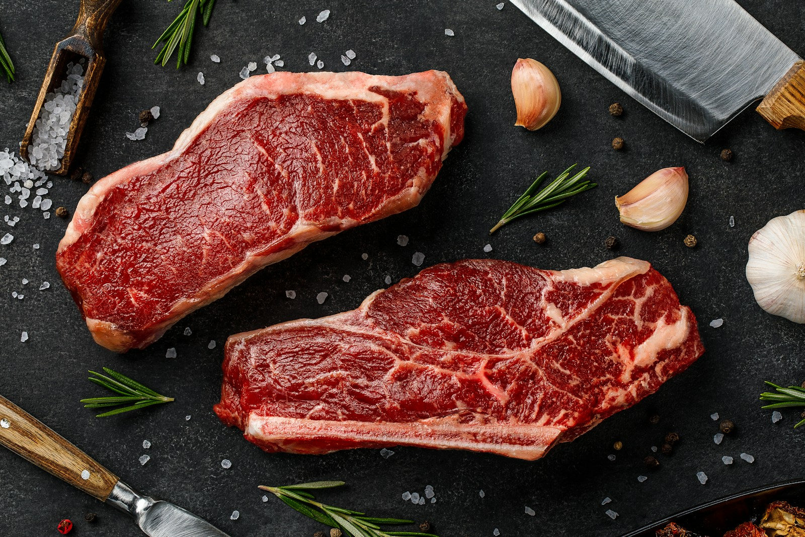 Raw beef steak